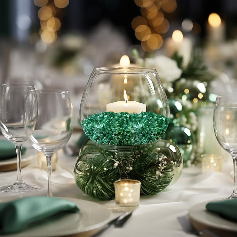 HappyFiller 1.3 LB Crushed Glass Sand Broken Mirror Glass Pieces Crush Mini Terrarium Sands for Resin Arts,Crafts,Succulent Plant Soil Cover,Vase Filler,Candle Holder Decor,Clear - Image 2